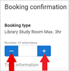 Roomfinder Select Number of Attendees