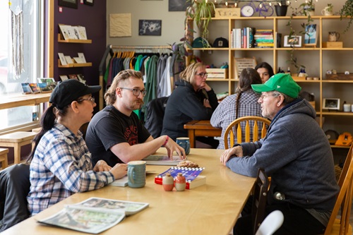 People sitting in a coffee shop