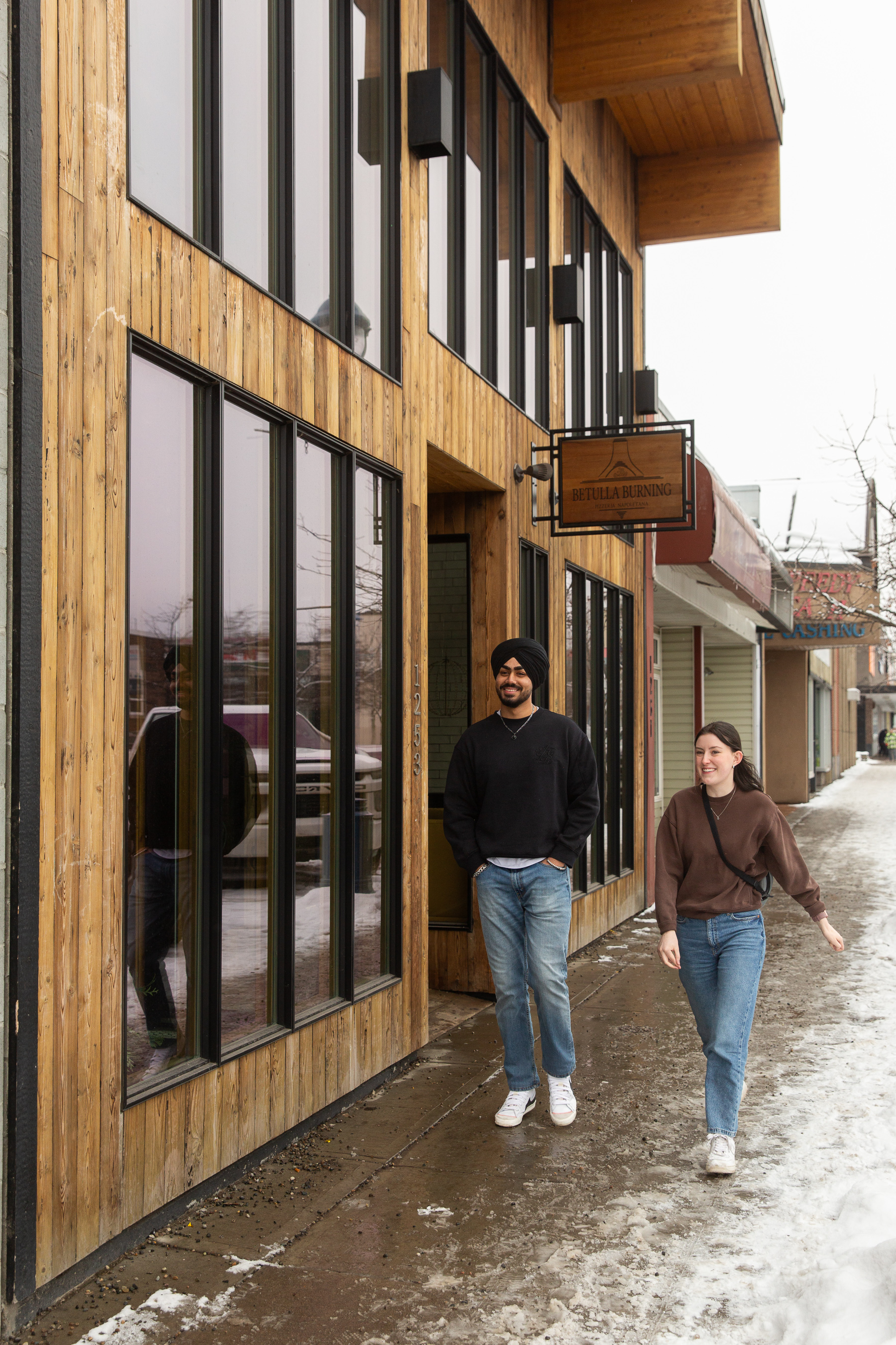 Students walking downtown