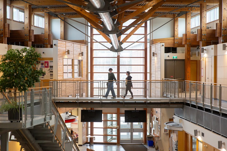 2 Students walking on walkway