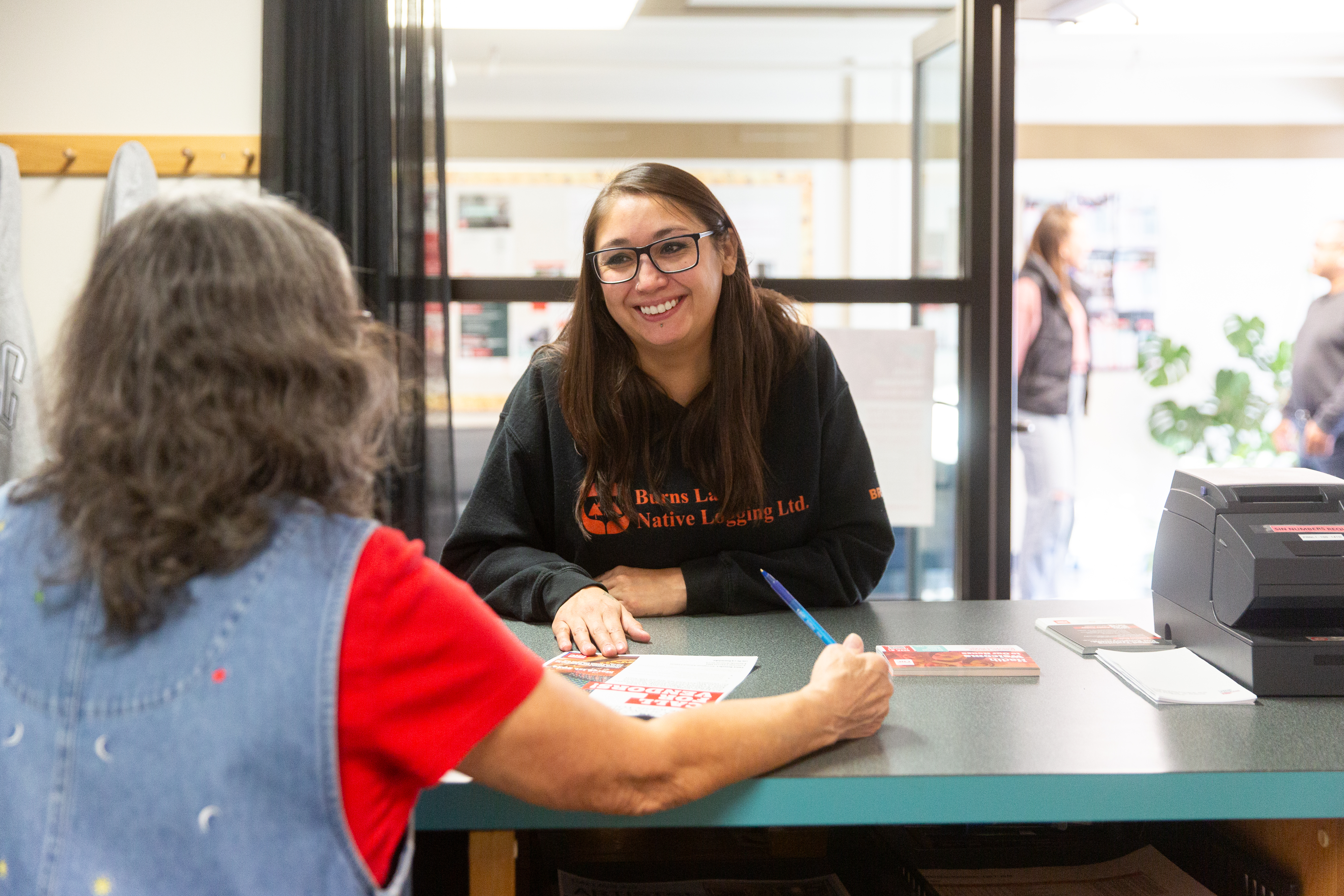 Student at counter